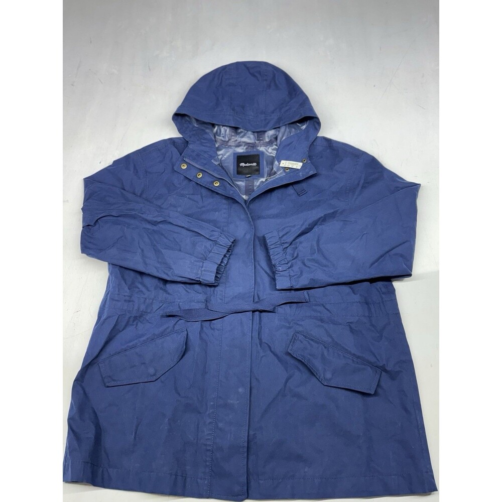 Madewell Waterproof Raincloud Hooded Raincoat Women’s XL Indigo Blue NWT